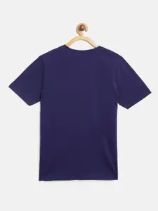 Hrx By Hrithik Roshan Boys Navy Blue Printed Bio Wash Lifestyle Tshirts