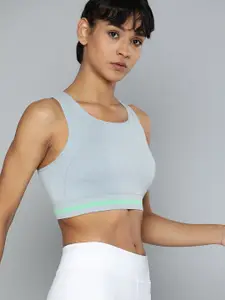 HRX by Hrithik Roshan Grey Seamless YOGA Light Support Rapid Dry Sports Bra