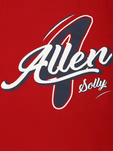 Allen Solly Junior Boys Red & White Printed Round Neck T-shirt
