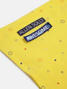 Allen Solly Junior Boys Yellow Printed Round Neck T-shirt