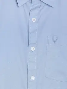 Allen Solly Junior Boys Blue Regular Fit Solid Casual Shirt
