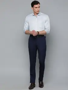 Louis Philippe Men Grey Classic Fit Self Design Formal Shirt