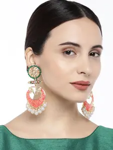 AccessHer Gold-Toned & Green Classic Chandbalis