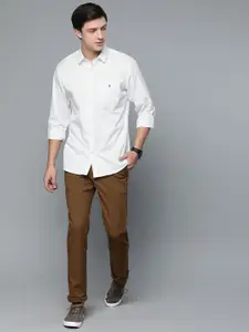 Louis Philippe Sport Men White Slim Fit Solid Casual Shirt