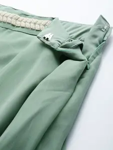 Ethnovog Sea Green  Peach-Coloured Made to Measure Lehenga with Blouse