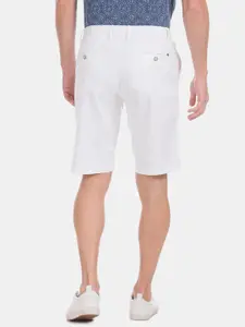 U.S. Polo Assn. Men White Solid Slim Fit Regular Shorts