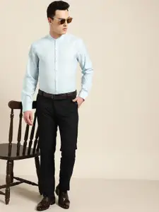 SOJANYA Men Blue Classic Regular Fit Solid Formal Shirt