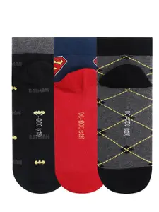 Bonjour Men Pack of 3 Assorted Batman Ankle-Length Socks