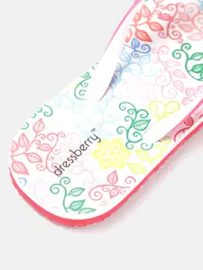 DressBerry Women Multicoloured Printed Thong Flip-Flops
