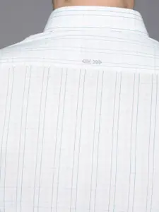 Louis Philippe Ath.Work Men Green & White Super Slim Fit Checked Smart Casual Shirt