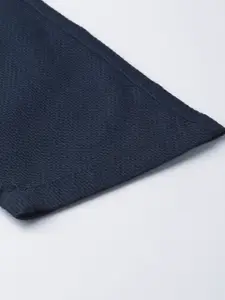 Blackberrys Men Navy Blue Slim Fit Self Design Trousers