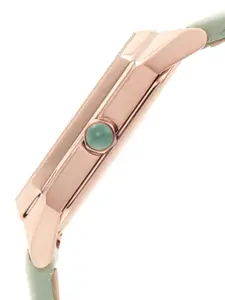 Emporio Armani Women Green Analogue Gioia Leather Watch AR11302