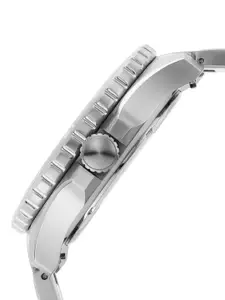 Fossil Men Silver-Toned & Black Analogue Watch FS5687