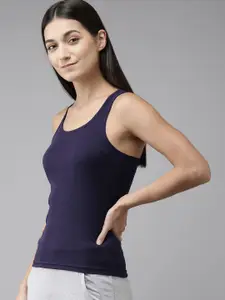 Van Heusen Women Solid Cotton Antibacterial Colour Fresh Tank Top