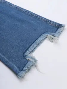 ONLY Women Blue Flared High-Rise Mildly Distressed Jeans