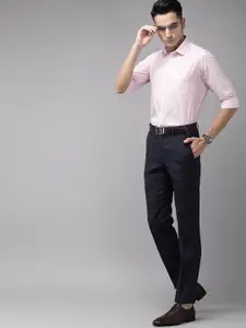 Van Heusen Men Pink & White Slim Fit Striped Formal Shirt