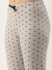 mackly Women Pink & Grey Printed Night suit