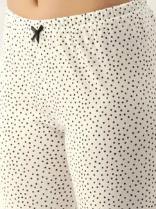 mackly Women Black & White Printed Night suit