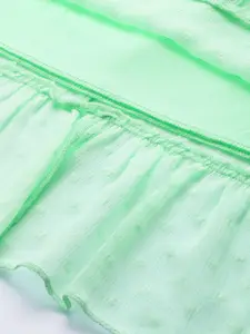 SASSAFRAS Sea Green Dobby Weave A-Line Dress