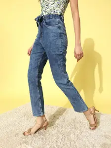 Roadster Women Stunning Blue High-Rise Straight Fit Stretchable Jeans