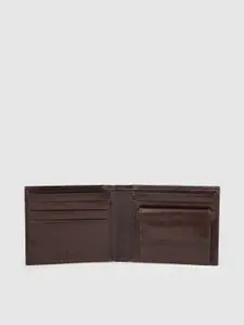 Allen Solly Men Brown Solid Two Fold Leather Wallet