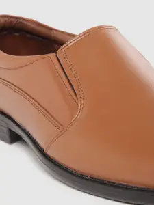 LOUIS STITCH Men Tan Brown Solid Leather Handcrafted Formal Slip-Ons