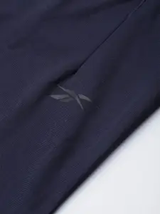 Reebok Men Navy Blue Solid Slim Fit TS Speedwick Knitted Training Track Pants