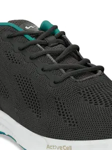 Campus Men Grey & Turquoise Blue Mesh Running Shoes