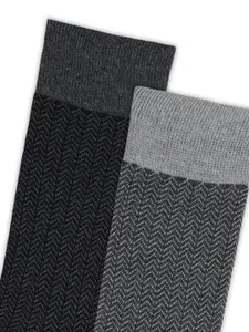 Socksxpress Men Pack of 5 Assorted Zig Zag Calf-Length Socks