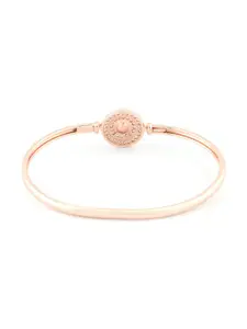 Zaveri Pearls Rose Gold-Plated Cubic Zirconia & Pearl Bracelet