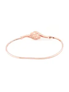 Zaveri Pearls Rose Gold-Plated Cubic Zirconia & Pearl Bracelet