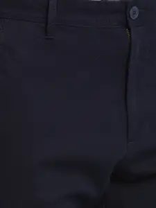 t-base Men Navy Blue Solid Slim Fit Regular Shorts