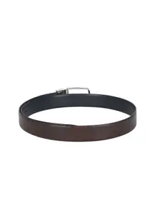 Allen Solly Men Navy Blue & Brown Reversible Leather Textured Belt