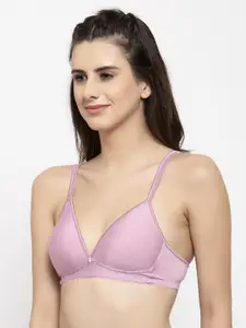 PrettyCat Lavender Solid Non-Wired Lightly Padded T-shirt Bra PC-BR-6006-PNK-30A