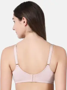 Enamor Beige Solid Underwired Non Padded Minimizer Bra F039