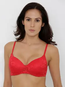Candour London Red Lace Underwired Lightly Padded Everyday Bra CL20B215PWRED