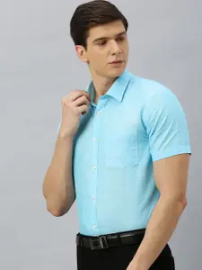 Blackberrys Men Blue India Slim Fit Solid Formal Shirt