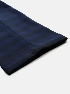 Blackberrys Men Navy Blue Sharp Skinny Fit Striped Formal Trousers