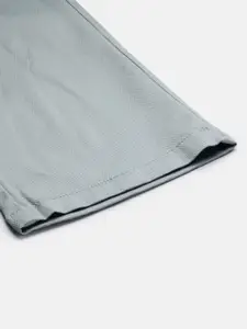 Blackberrys Men Blue B-95 Tapered Regular Fit Self Design Regular Trousers