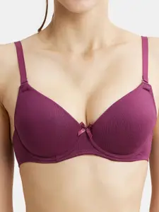 Jockey UnderWired Padded Cotton Medium Coverage Multiway Styling Tshirt Bra-1245