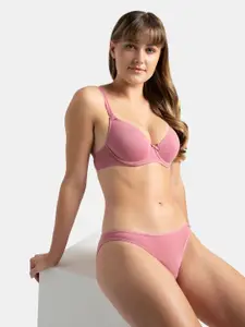 Jockey UnderWired Padded Cotton Medium Coverage Multiway Styling Tshirt Bra-1245