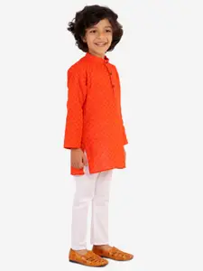 Superminis Boys Magenta Printed Kurta with Pyjamas