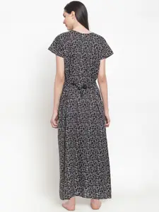 Secret Wish Pack Of 2 Red & Black Printed Nightdress