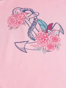 Sweet Dreams Girls Pink & Blue Printed Night suit