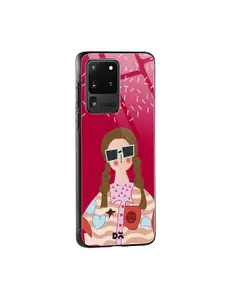 DailyObjects Unisex Red & Beige Printed Hipster Samsung Galaxy S20 Ultra Glass Mobile Cover