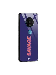 DailyObjects Blue & Orange A Savage OnePlus 7T Glass Mobile Case