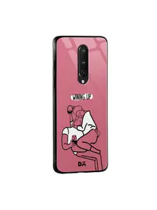 DailyObjects Pink & White Wining Up OnePlus 8 Glass Mobile Case
