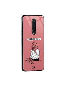 DailyObjects Pink & White Forever Vibes OnePlus 8 Glass Mobile Case