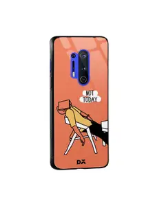 DailyObjects Orange & Yellow Not Today OnePlus 8 Pro Glass Mobile Cover