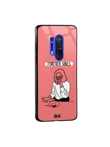DailyObjects Pink & White Forever Vibes OnePlus 8 Pro Glass Mobile Case